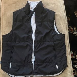 Black Puffer Vest with Gray Lining